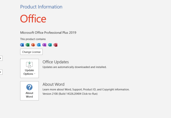 แบบเเสดงข้อมูลของเเท้ office 2019 pro plus
